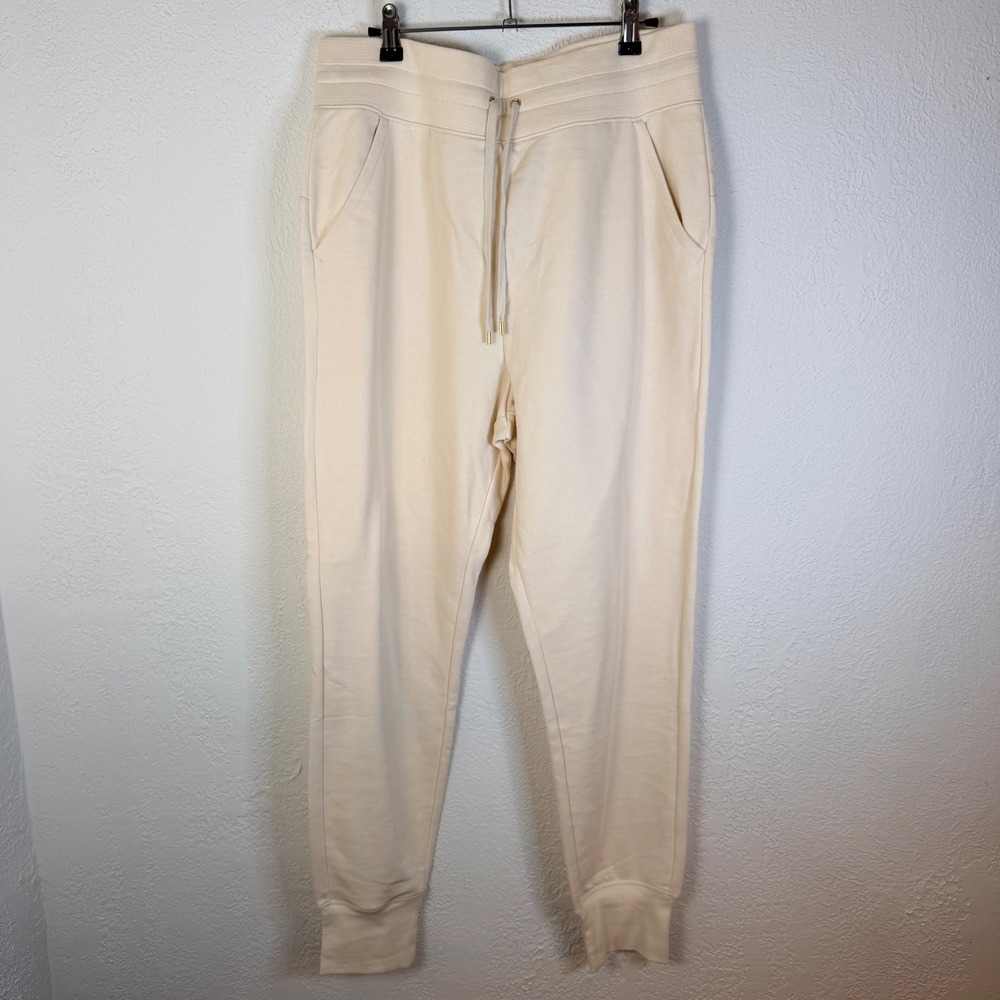 NEW $125 Lauren Ralph Lauren Women's L Winter Cream Fleece Jogger Sweatpants